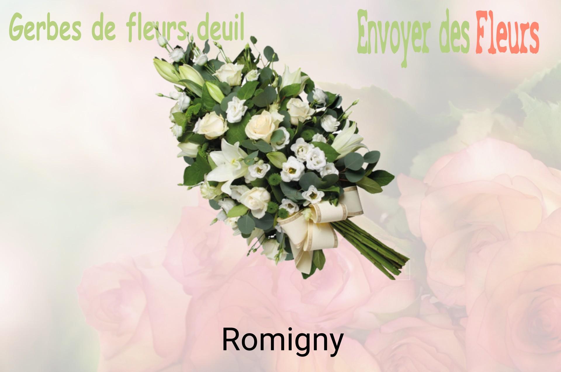 Gerbe de fleurs de deuil livrée à Romigny